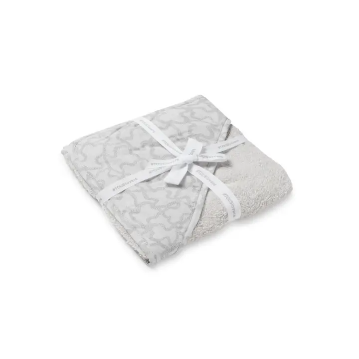 Capa de baño TOUS Baby con capucha, en tejido de rizo al tono y en suave algodón estampado Kaos. - 1