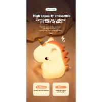 Lámpara Nocturna De Silicona Unicornio Para Niños Luz LED Recargable Por USB Decoración De Habitación Animal Cartoon Lámpara Táctil Para Regalos - details 6