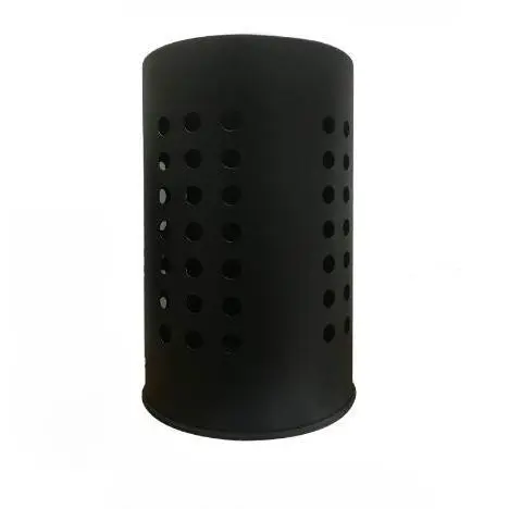 Estante para utensilios de cocina para encimera, cesta para utensilios de acero inoxidable negro, elegante caja de almacenamiento de granja y olla decorativa para utensilios de cocina - 1