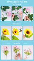 1PC Flor De Seda Artificial Camomila Daisy Para Decoración De Hogar Fiesta Boda Habitación Uflower Estilo Rama De Flores - details 23