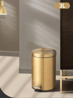 Bandeja De Cocina Y Baño De 3 Litros Mini Champagne Metálica Redonda Ecológica Para Decoración De Navidad Recipiente De Basura Para El Hogar - details 9