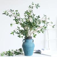 Rama Artificial De Árbol Larga Verde Flores Falsas Para Decoración De Sala De Estar Hogar Bodas Tablas De Comida Decoración De Pared Propuestas Fotografía - details 0