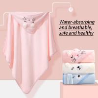 2PCS Toallas de Baño con Capucha para Bebé, Toalla Bebe Recien Nacido, Toalla con Capucha Absorbente para Niños, Toalla de Baño con Lindas Orejas, para Bebes Recién Nacidos, Blue（Cepillo de dientes en forma de U gratis） - details 2