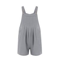 Traje De Mujer Casual De Algodón Lino Suave Con Pierna Ancha Y Bolsillos Estilo Callejero Cómodo Para Verano Color Sólido - details 35