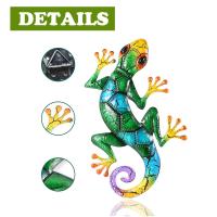 Decoración De Jardín De Gekko Metálico Estatua De Exterior Miniatura Adornos De Lágrima Para Casa Y Jardín Escultura De Lagarto - details 2