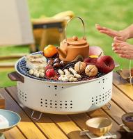 Parrilla De Carbón Portátil Sin Humo Para Barbacoa Pequeña Mesa Redonda Antideslizante Anticorrosión Para Camping Picnic Jardín - details 8