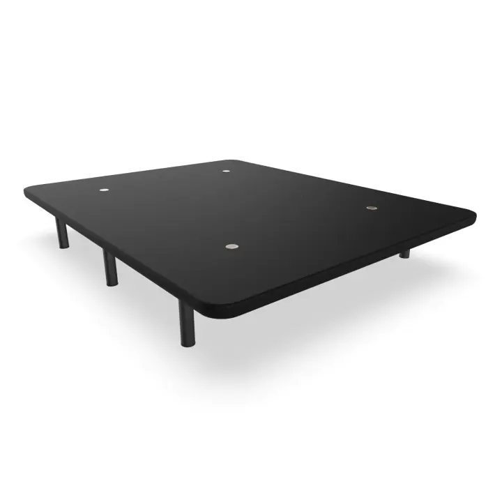 Nalui Base Tapizada  Negro de Acero con patas de Altura 25cm y 5 Barras Transversales, Tejido 3D | Fabricado en España - 1