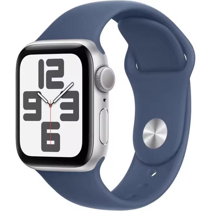 Apple Watch SE 2024 GPS 40mm CA plata aluminio y correa deportiva denim azul talla S/M - 1