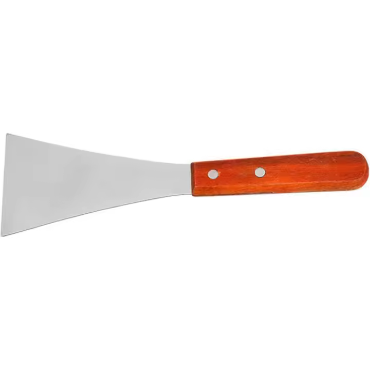 Espátula de Maple inoxidable, espátula de metal, espátula giratoria para sretén de Hierro fundido, espátula para Parrilla de Barbacoa with Mango de Madera, Pala de Pieza - 1