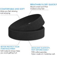 3pcs Cinturones De Sudor Para Deportes Para Hombres Y Mujeres Absorbentes De Moqueta Para Tenis Baloncesto Correr Gimnasio Ejercicio - details 2