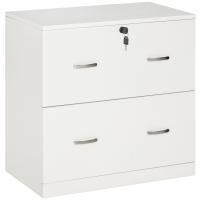 Vinsetto Cajonera de Escritorio con 2 Cajones Cajonera de Oficina con Guías para Carpetas Colgantes para A4 Cerradura y 2 Llaves para Estudio Salón 77x42x72 cm Blanco - details 0