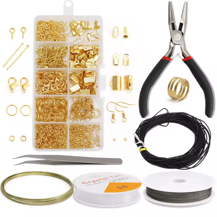 Kit De Accesorios De Joyería De Aleación Con Anillos Saltarines Y Gancho Para Pendientes Herramientas De Reparación Y Fabricación De Joyas - 1