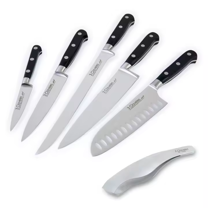 3 Claveles Forgé - Juego de 5 Cuchillos Forjados y Pinzas de 12 cm Acero Inoxidable - 1