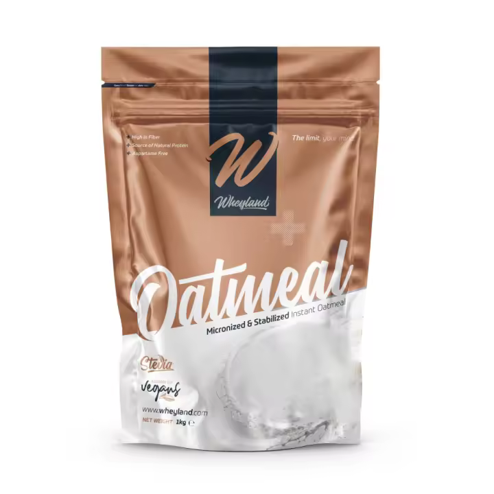 Wheyland Harina de Avena 1 Kg - Suplemento de Carbohidratos Saludables para Desayunos y Batidos Post-Entrenamiento - 1