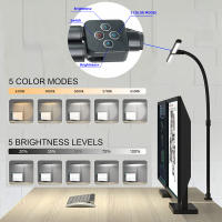 Lámpara De Escritorio LED Doble Cabeza Con Control Remoto 5 Modos De Color Y 5 Niveles De Ajuste Para Iluminación De Oficina Y Hogar - details 1