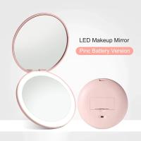 Espejo De Maquillaje Portátil LED 3.5 Pulgadas Compacto Doblesided Plegable Para Bolso Con Luz De Mano Y Aumento 3x - details 12