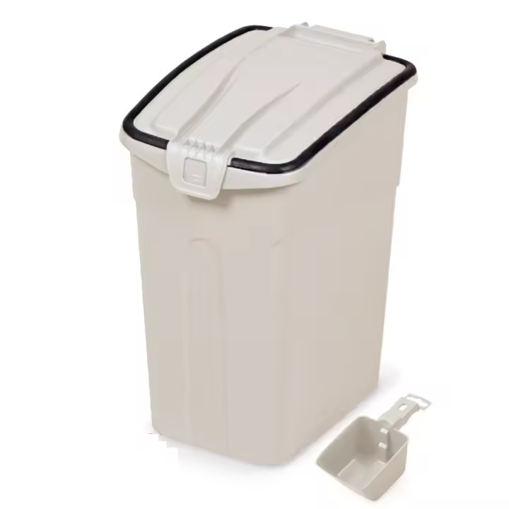 Contenedor de Comida para Mascotas Caja de Alimentos Pienso Tapa Abatible Hermética con Pala para Perros y Gatos - 1