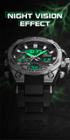 Reloj De Pulsera Deportivo Militar OFNS Para Hombre Estilo G Lujo Cuarzo Analógico Resistente Al Choque Con Pantalla LED Y Digital Impermeable 5Bar - details 5