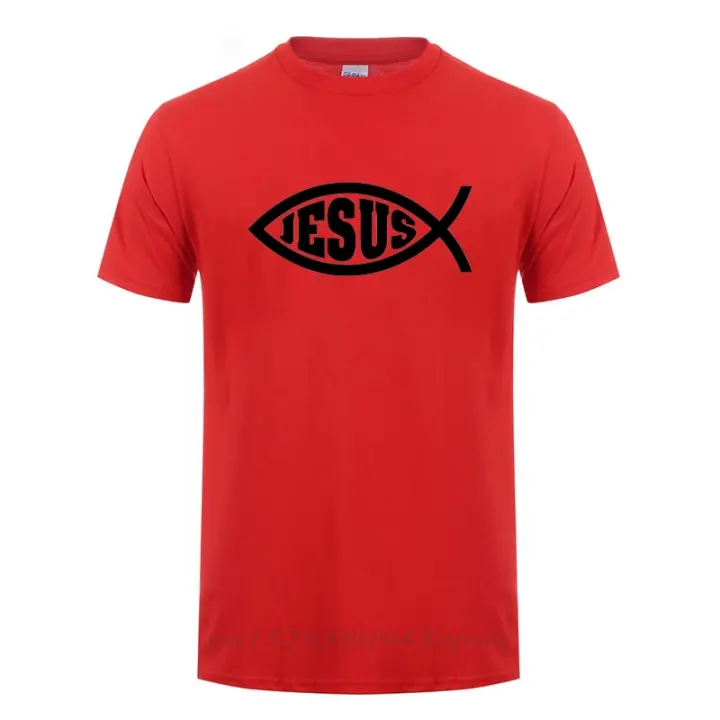 Camiseta De Algodón Para Hombre Con Impresión De Peces De Jesús Y Fe Cristiana Camiseta Inspiradora De Moda Para Hombres Y Mujeres Ropa De Verano Sin Capucha Estilo Hip Hop - 1