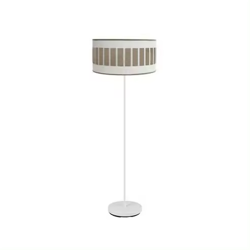 Lámpara de Pie FABRILAMP Ivanna 1xe27 Blanco/blanco-madera Clara 163x40x40 Cm - Iluminación Elegante - 1