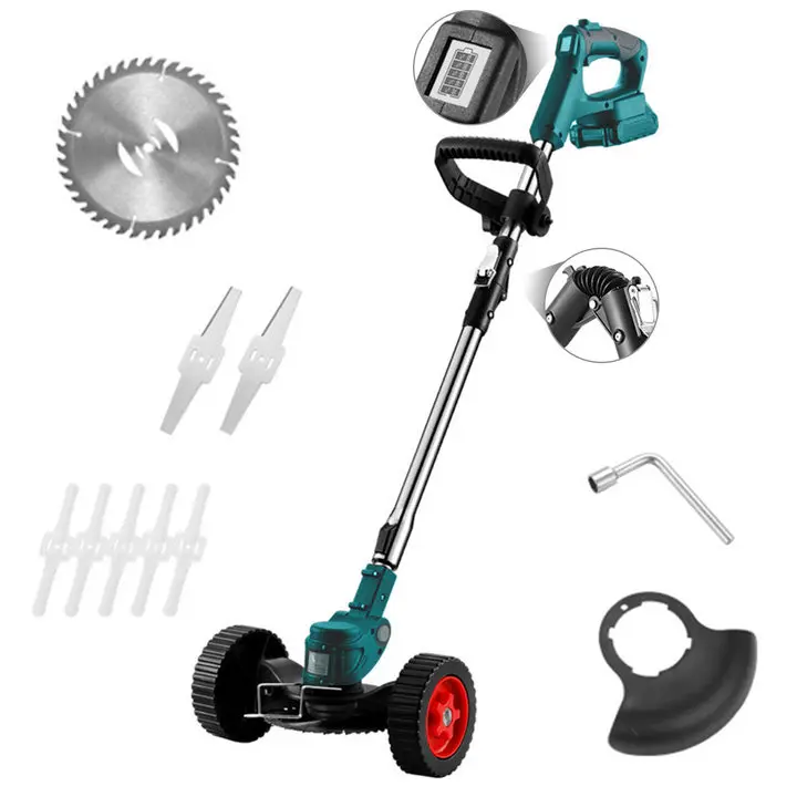 Cortacésped inalámbrico de mano Makita 21V, longitud ajustable - Herramientas de jardín para el hogar, batería de 18V - 1