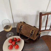 Bolso De Hombro Pequeño En Cuero Sintético Marrón Estilo Coreano Retro Casual Bolso Cruzado Para Mujer Con Cierre De Cremallera - details 1