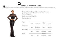 Vestido Largo De Noche Para Mujer Missord Con Lentejuelas Transparente Cuello Alto Manga Larga Elegante Bodycon Para Fiesta Y Bodas - details 4