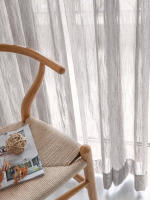 Cortina De Lino Y Algodón Gris Sólido Coreano a Prueba De Viento Y Aislante Térmico Para Sala De Estar Y Dormitorio - details 7