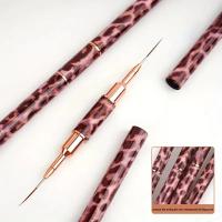 Set De 5 Pinceles De Arte De Uñas Con Diseño De Leopardo Herramienta Profesional Para Dibujar Líneas Estriadas En Gel UV Y Pintura De Uñas - details 4