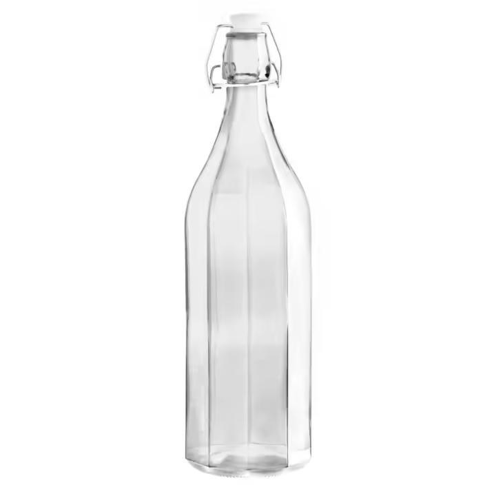 Botella de Vidrio Quid Granity 1L con Tapón y Relieve Decorativo - 1