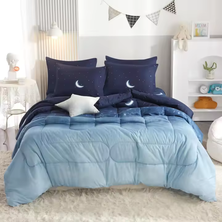 Juego de edredón para Cama tamaño Queen en una Bolsa con sábanas, juego de edredón de 7 piezas con diseño floral Blanco, juego de ropa de Cama tamaño Queen, para todas las - 1