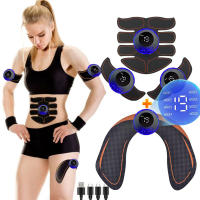 Estimulador De Músculo Abdominal EMS Con Parches De Entrenamiento ABS Massajeador Corporal Para Adelgazamiento Carga USB Fitness Instrumento De Ejercicio Muscular - details 0