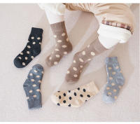 5 Pares De Calcetines Para Niñas Con Puntos Y Oso Terciopelo Cálidos Y Suaves Para Niños Y Niñas De 3 a 12 Años Calcetines De Tele Para Invierno - details 11