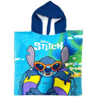 Stitch Toalla con Capucha Niños 50x50cm, Color Azul, Stitch Toalla Infantil de Playa y Piscina, Poncho Stitch para Niña y Niño, Toalla de Baño Microfibra - details 0