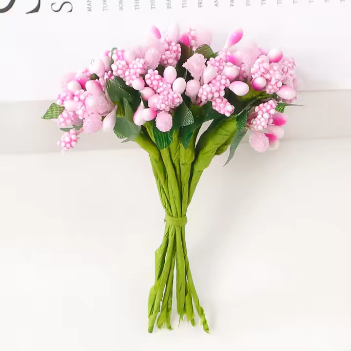 1/3/5Pcs Estambres De Flores Artificiales 8CM Para Decoración De Casamiento Fiesta Hogar Regalo De Navidad Accesorios De Ornamento - 1
