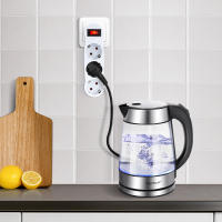 Aigostar Adaptador Enchufes Plano con 3 Tomas y Interruptor,Ladron Enchufes con Protección Infantil,Enchufe de Pared,16A,250V,Blanco - details 3