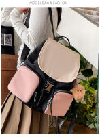 Mochila pequeña y sencilla de ocio para mujer, estilo nuevo de verano, mochila de color contrastante a la moda para estudiantes universitarios, bolso de viaje de ocio. - details 10