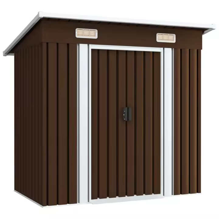 vidaXL Cobertizo de Jardín de Acero Caseta Casetilla de Patio Exterior Color Marrón,  Antracita,  Gris y mas - 1