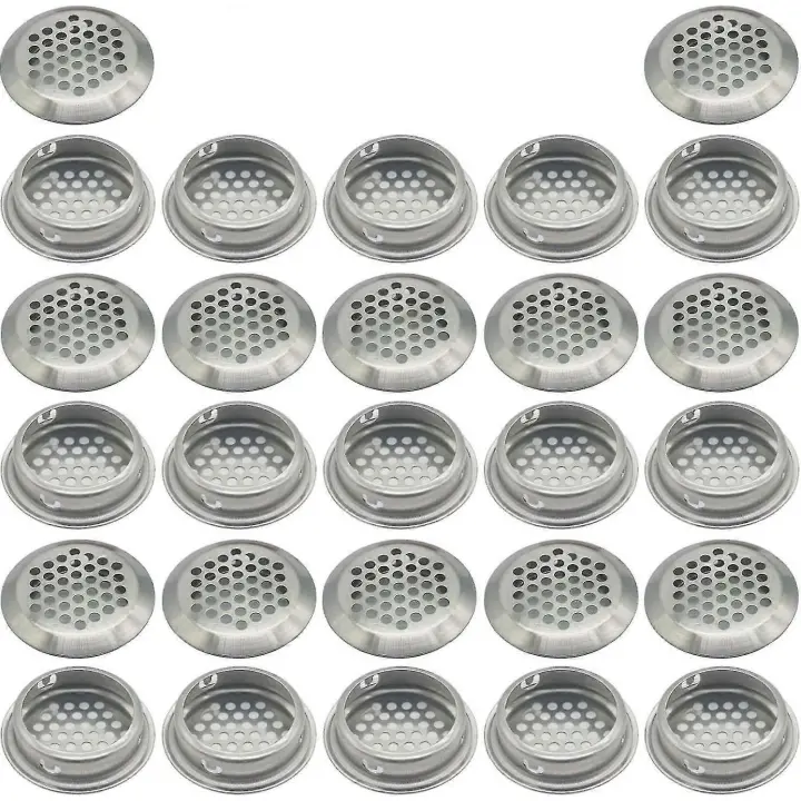 27 piezas 35mm Parrilla de ventacón de Mero inoxable de Malla Redonda respiración | para muebles de Cocina Boca de ventilatón de Maple inoxable | para Armaro Cupboa - 1