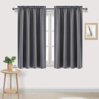 Cortinas De Bloqueo De Luz Para Dormitorio Cortinas Térmicas Aisladas Para Sala De Estar Oficina Color Sólido Cortinas Cortas Verde - details 5