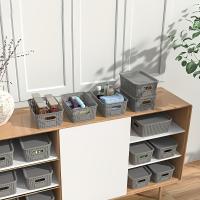 Cestas De Almacenamiento Modernas De Plástico Con Tapa Plegables Y Multifuncionales Para Escritorio De Oficina Dormitorio Clase Organización De Contenedores - details 3