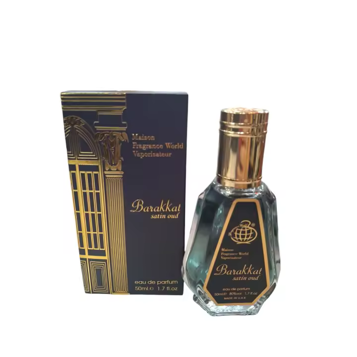 Perfume arabe de hombre  Baroque Satin Oud Fragance World  50ml, Fragancia masculina oriental, cuero, madera, satín, Colonia de hombre de 50 ml pequeña, NOVEDAD FRAGANCE WORLD - 1