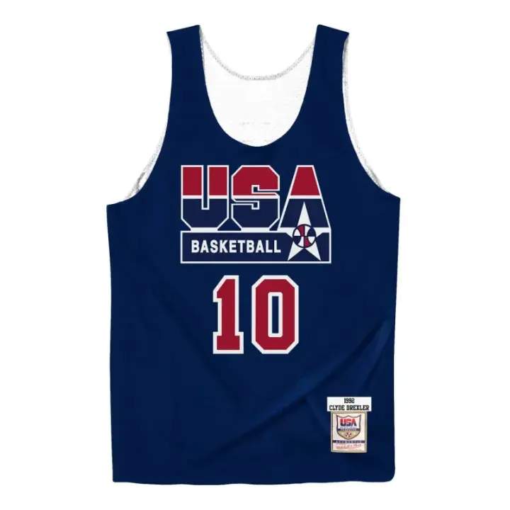 Camiseta Clyde Drexler USA Basketball 92 Practice Reversible - Mitchell and Ness - 1