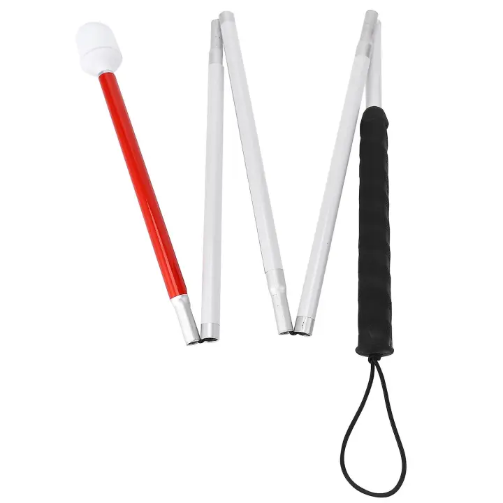 Aluminum Folding Cane 4-Sec Folding Cane with Rolling Tip for Blind Walking Stick - 1