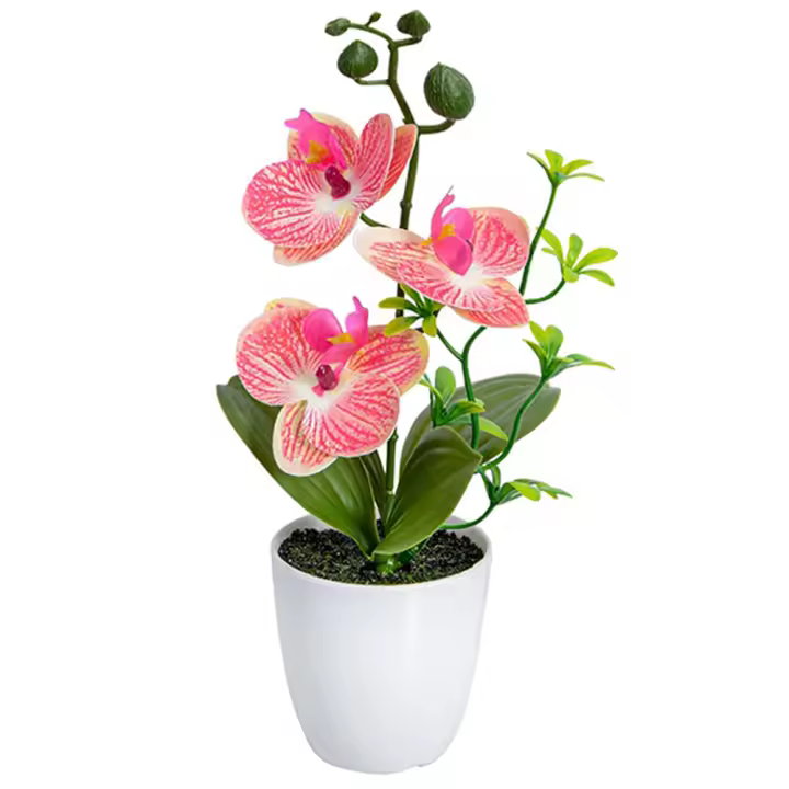 Orquídea Artificial Falsa Phalaenopsis En Maceta Para Interiores Y Exteriores Decoración De Oficina Hogar Bodas Y Eventos - 1