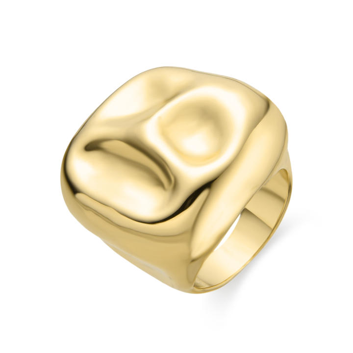LUXENTER Anello Zaie – Finitura Oro Giallo 18K, Design Minimalista In Lega Metallica - 5