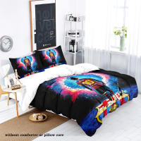 Juego De Cama 3 Piezas Estampado De Estrella De Fútbol Y Amor (1 Funda De Edredón + 2 Fundas De Almohada) Set De Algodón Suave Y Cómodo - details 2
