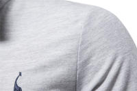 Camisa Polo Para Hombre AIOPESON 2023 Con Bordado De Ciervo Manga Larga Color Sólido Estilo Casual Business Anti-Shrink - details 13