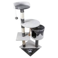 COTTECOTA-Árbol rascador para Gatos Altura 60*56.5*111.5cm Árbol para Gatos Azul Marrón Beige Torre Arbol de Escalada de Múltiples Niveles con Cueva Espaciosa Postes Rascadores de Sisal 40452,40438 - details 10
