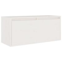 vidaXL Armario de pared de madera maciza de pino 80x30x35 cm Marrón, Blanco, Gris Mueble Almacenaje Estantería para Oficina, Estudio, Dormitorio Estantería/Librería/ mueble de Almacenamiento - details 3